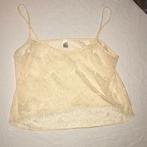 American Apparel Cream Lace Tank